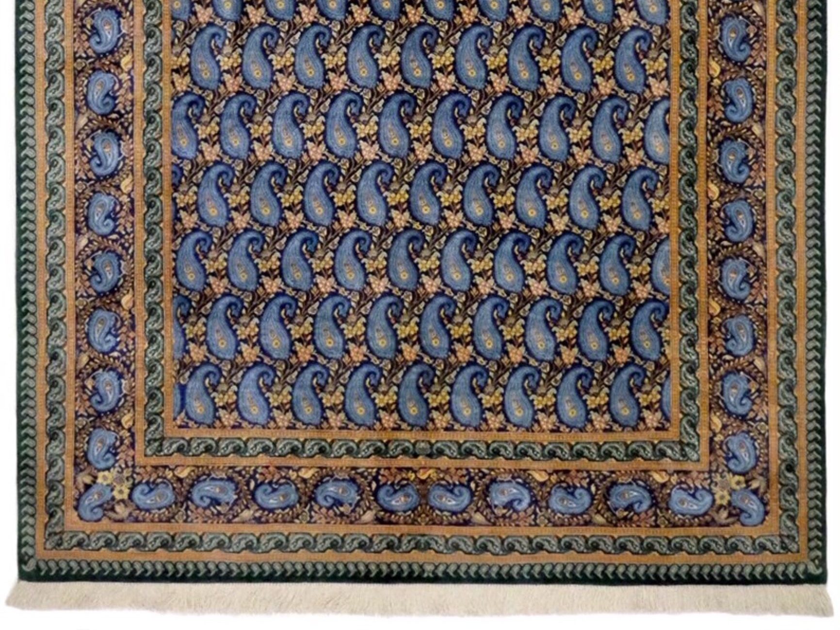 ペルシャ絨毯【シルク】玄関マット大 クム産 100×156(cm) ¥1,650,000 