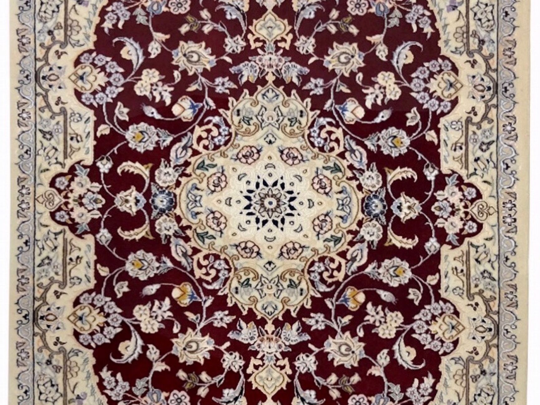 ペルシャ絨毯【ウール】玄関マット中　ナイン産　82×117(cm)　¥308,000(税込)