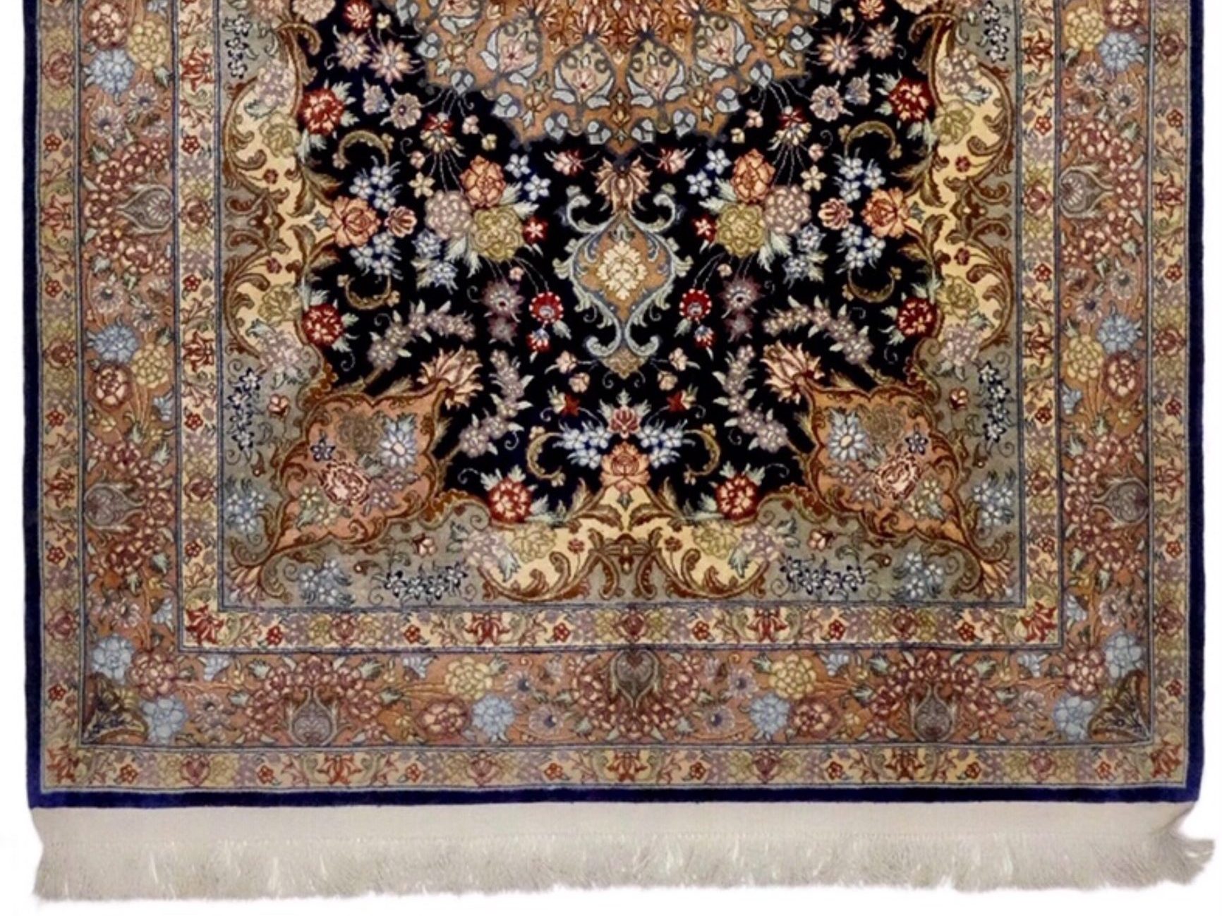 ペルシャ絨毯【シルク】玄関マット大 イスファハン産 101×155(cm 
