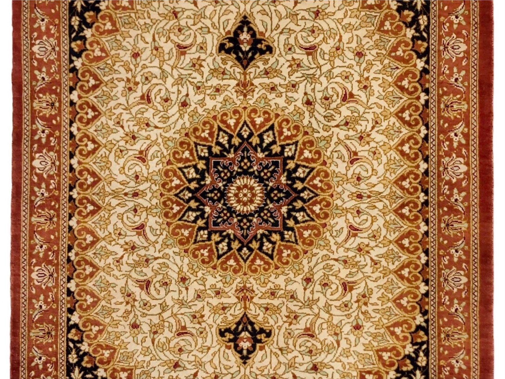 ペルシャ絨毯【シルク】玄関マット小　クム産　56×75(cm)　¥275,000(税込)