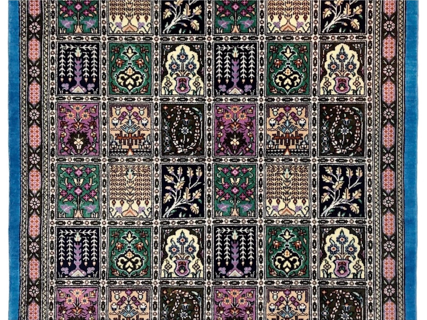 ペルシャ絨毯【シルク】玄関マット小　マラゲ産(クム柄)　59×82(cm)　¥275,000(税込)