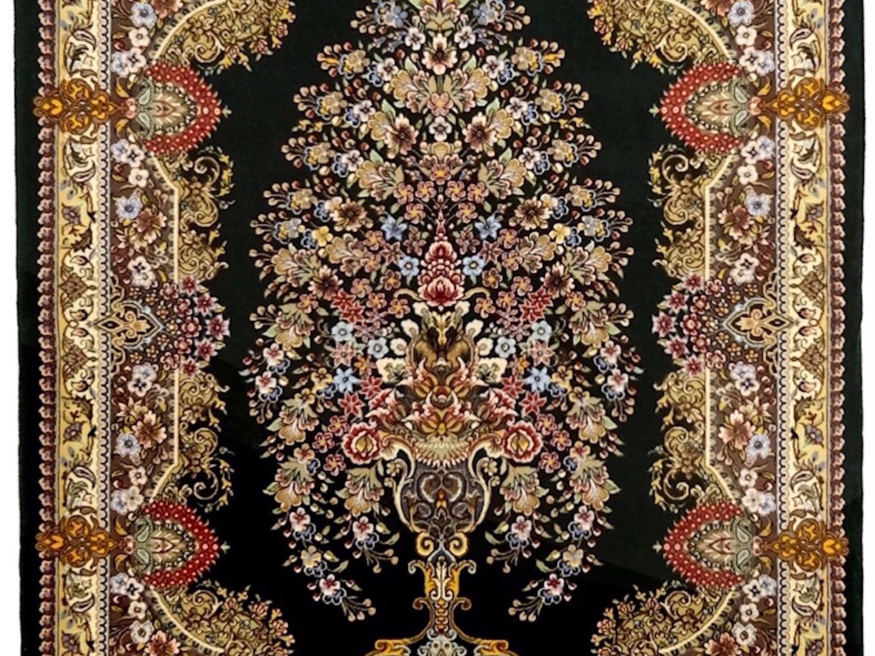 ペルシャ絨毯【ウール】玄関マット大　クム産　105×156(cm)　ご商談中