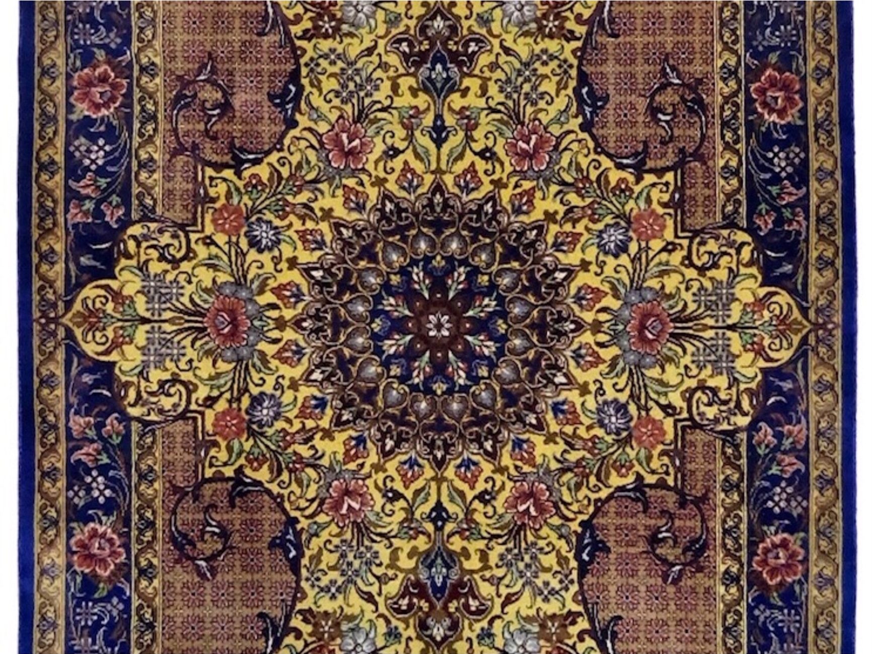 ペルシャ絨毯【シルク】玄関マット小　マラゲ産(クム柄)　61×95(cm)　SOLD OUT