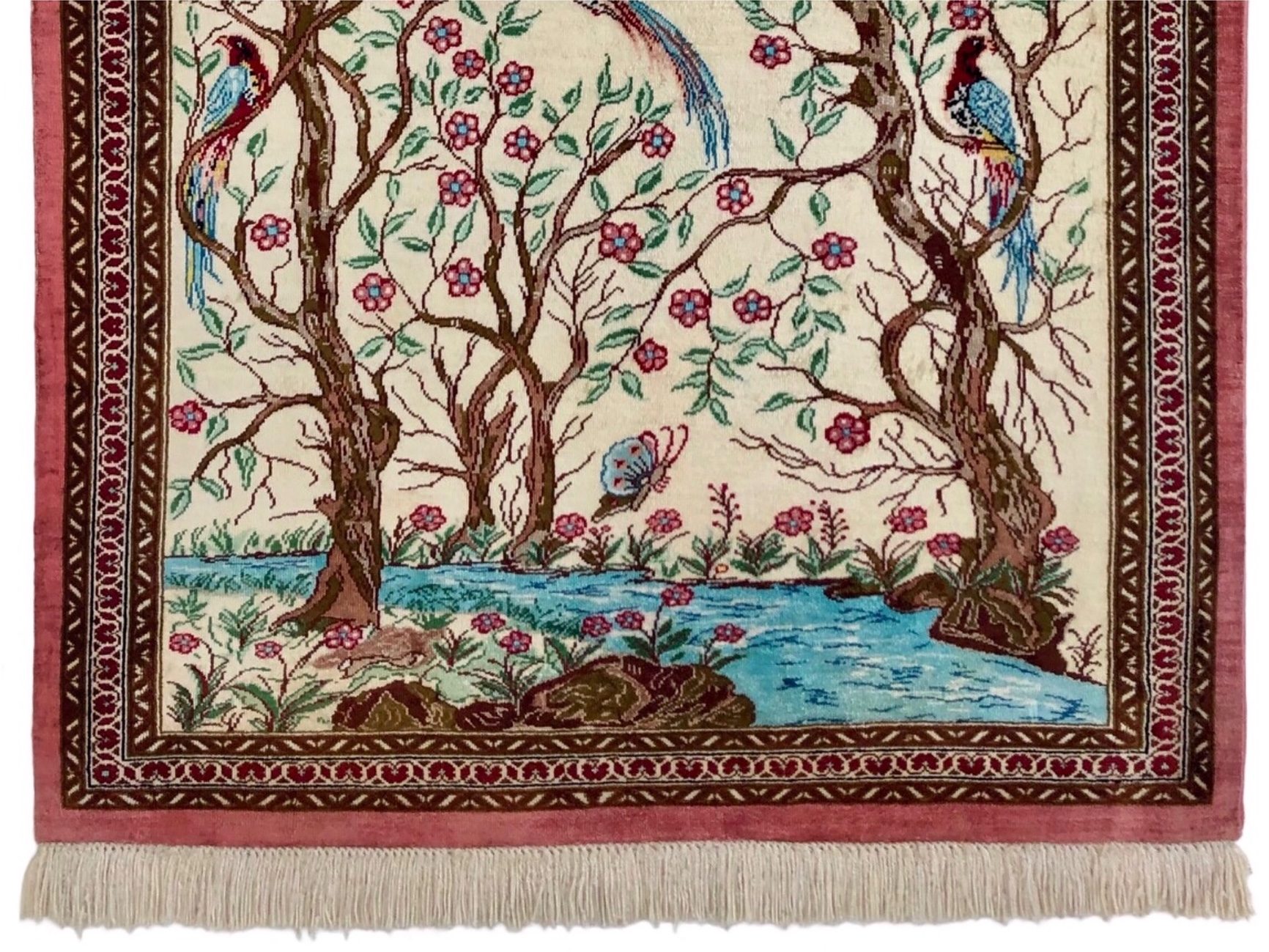 ペルシャ絨毯【シルク】玄関マット小 クム産 60×85(cm) ¥220,000(税込 