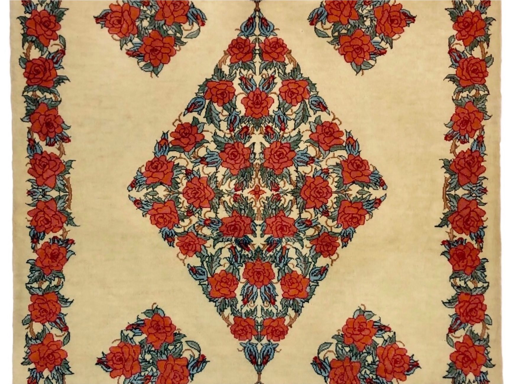 ペルシャ絨毯【シルク】玄関マット小　クム産　59×78(cm)　¥275,000(税込)