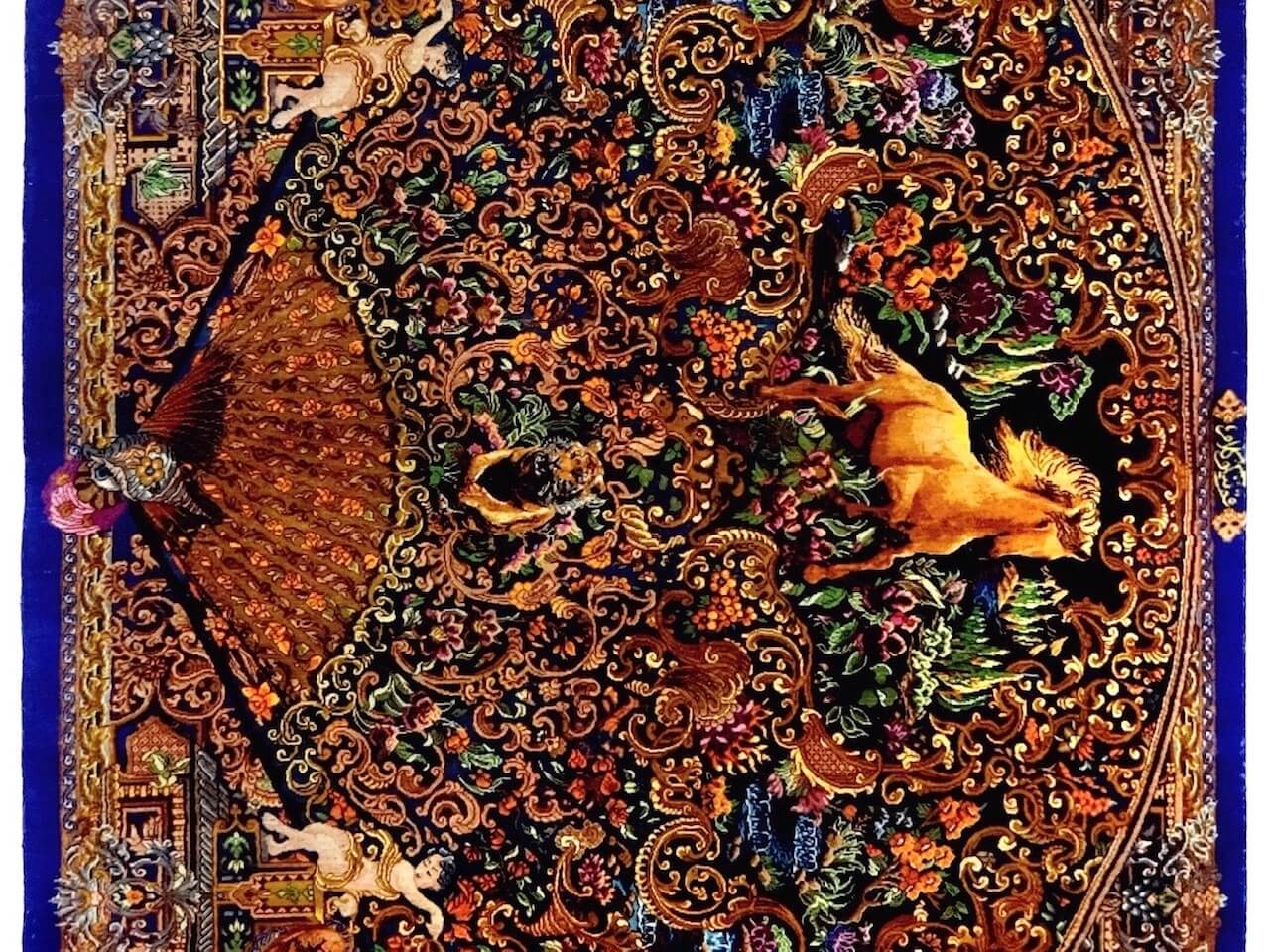 ペルシャ絨毯【シルク】クム産(逸品) 80×117 玄関マット中 ¥1,980,000(税込)