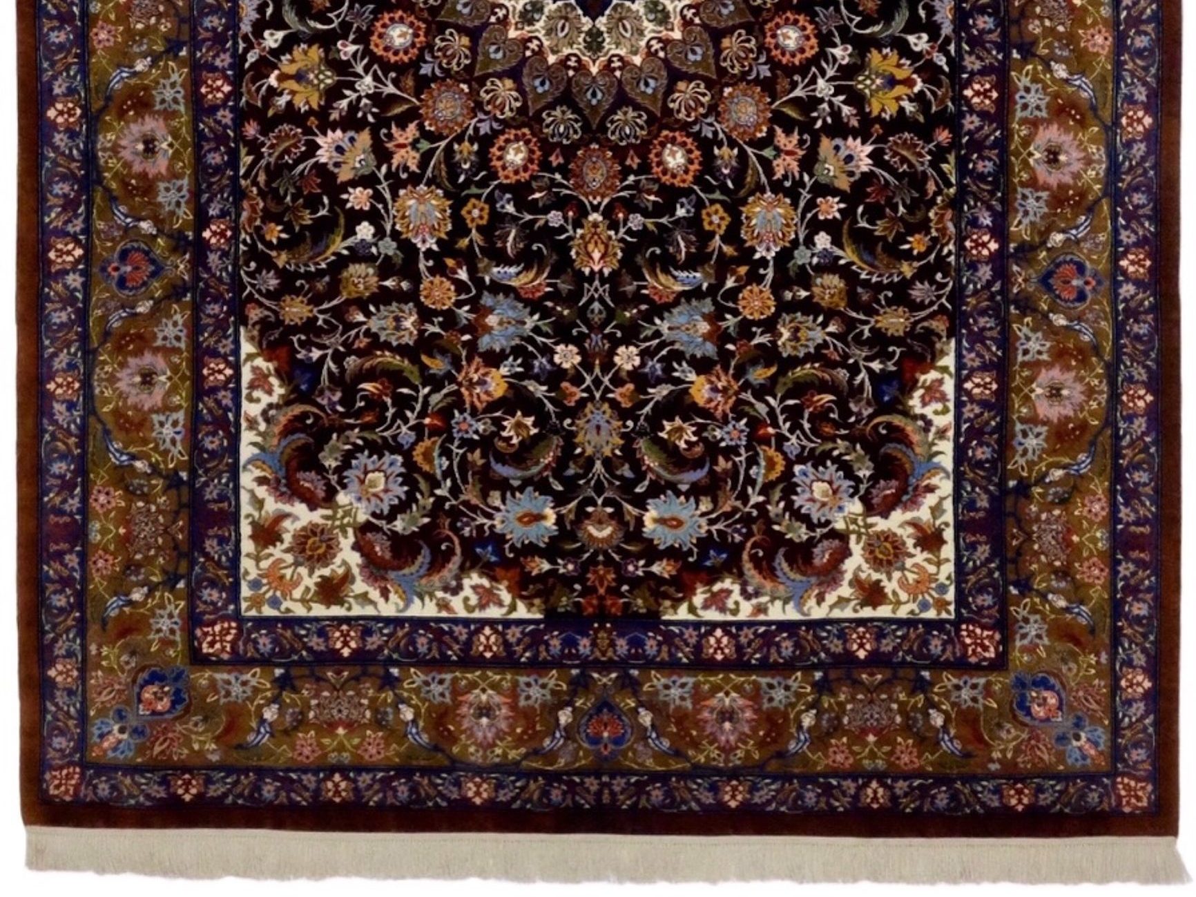 ペルシャ絨毯【シルク】リビングサイズ小 クム産(逸品) 130×201(cm 