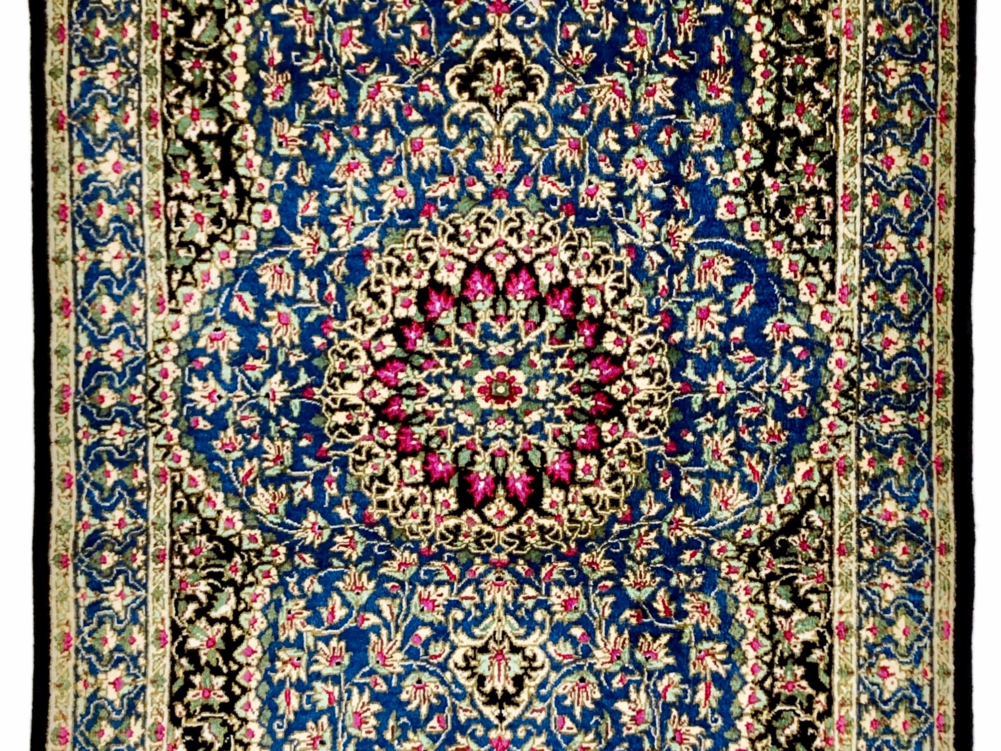 ペルシャ絨毯【シルク】マラゲ産(クム柄) 57×86 玄関マット小 ¥308,000