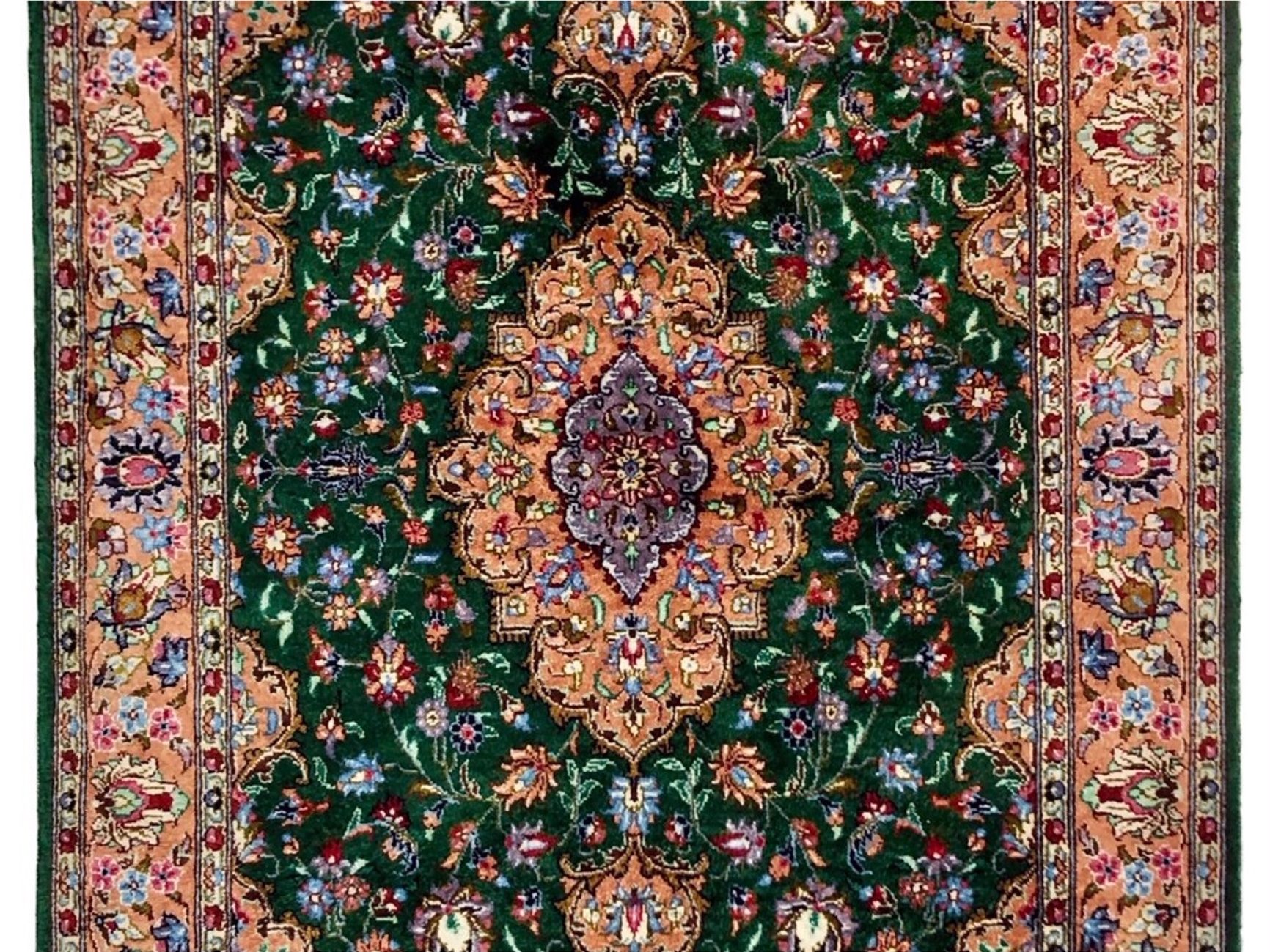 ペルシャ絨毯【シルク】玄関マット小　マラゲ産(クム柄)　57×88(cm)　¥308,000(税込)